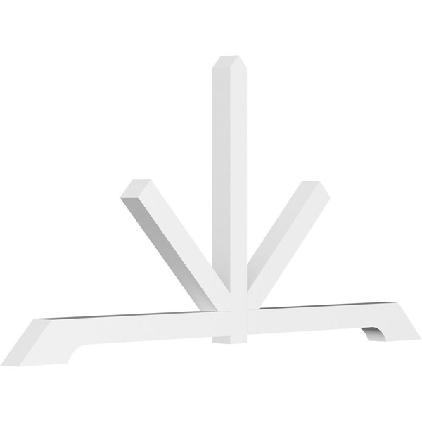 Ekena Millwork Vanguard Architectural Grade PVC Gable Bracket, 96"W x 48"H x 4"D x 4"F, 12/12 Pitch GBP096X48X0404VAN00 - main